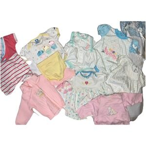 VINTAGE  LOT OF 11 Vintage baby girls 0-3 to 12mon